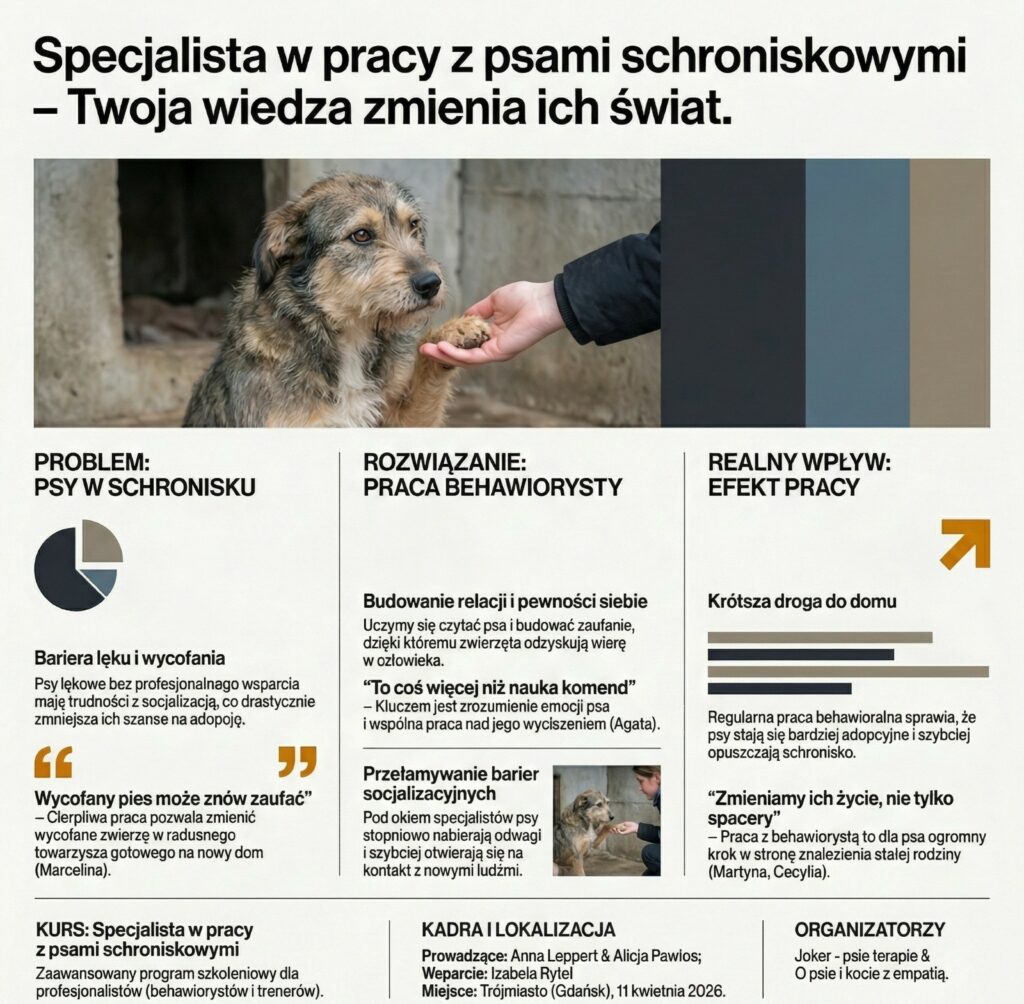 A-joker behawiorysta | Kurs „Specjalista w pracy z psami schroniskowymi”